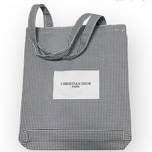 Christian Dior Checkered Black and White Tote